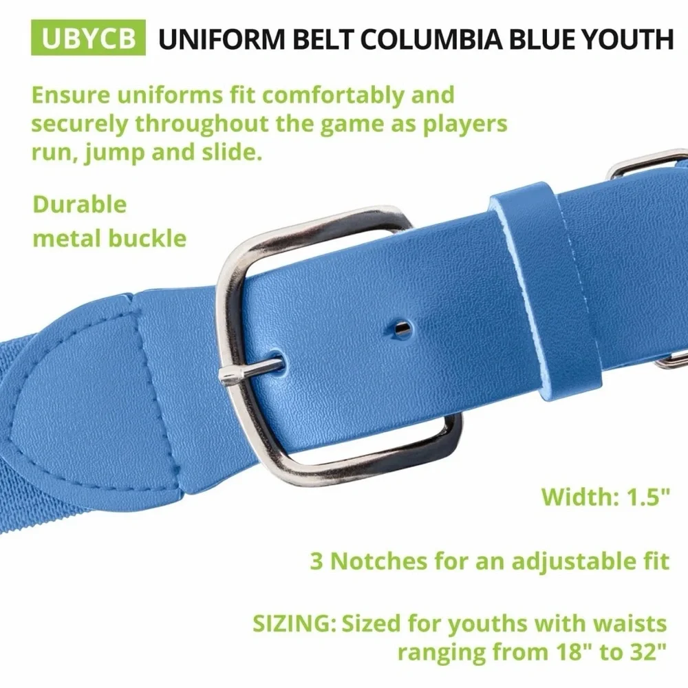 Unisex Kids Blue Elastic Stretch Belt with Silver Buckle Size 7